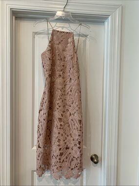 sam edelman pleat skirt halter dress Sam Edelman Drape Front Accordion Sleeveless Pleated Halter Midi Dress L New